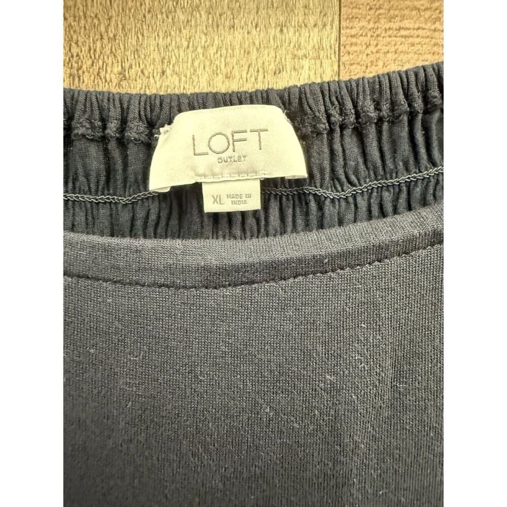 Loft Smocked Black Peasant Top XL - Picture 2 of 7